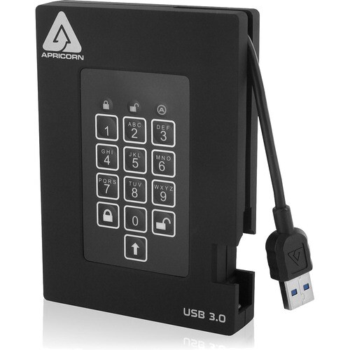 Apricorn A25-3PL256-2000F Aegis Padlock Fortress 2 TB Portable Hard Drive – 2.5″