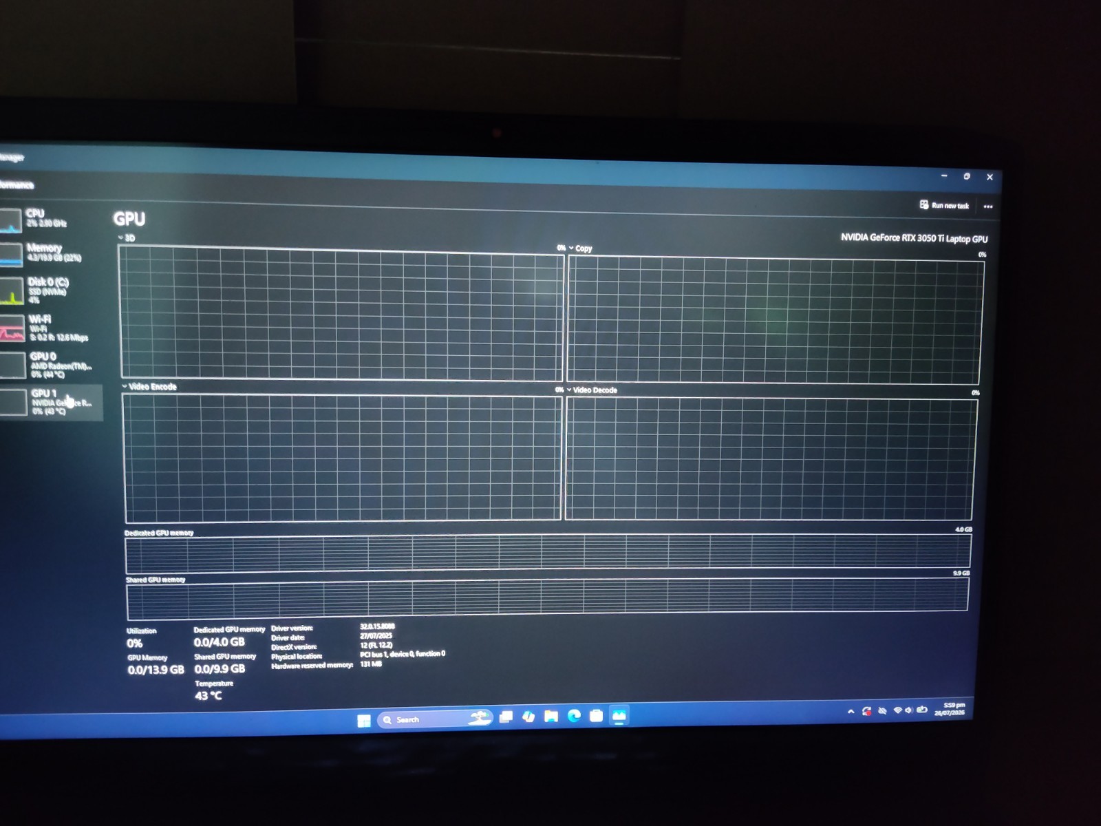 Lenovo IdeaPad Gaming 3 15.6in Ryzen 5 5600H RTX 3050 Ti 24GB 256GB NVME