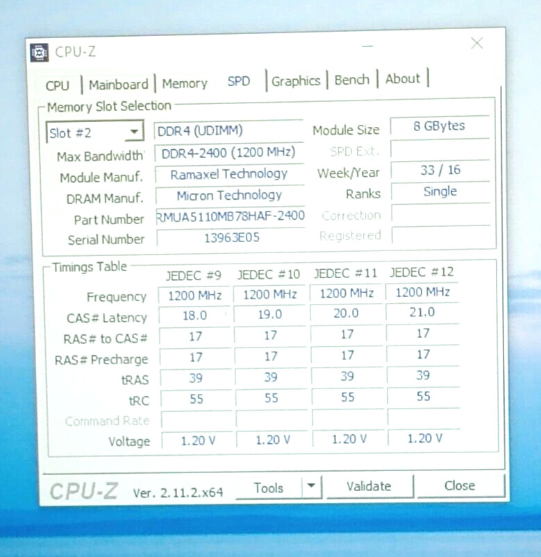 RMUA5110MB78HAF-2400 Ramaxel 8GB PC4-2400T-UA2-11 DDR4 non-ECC Desktop Memory