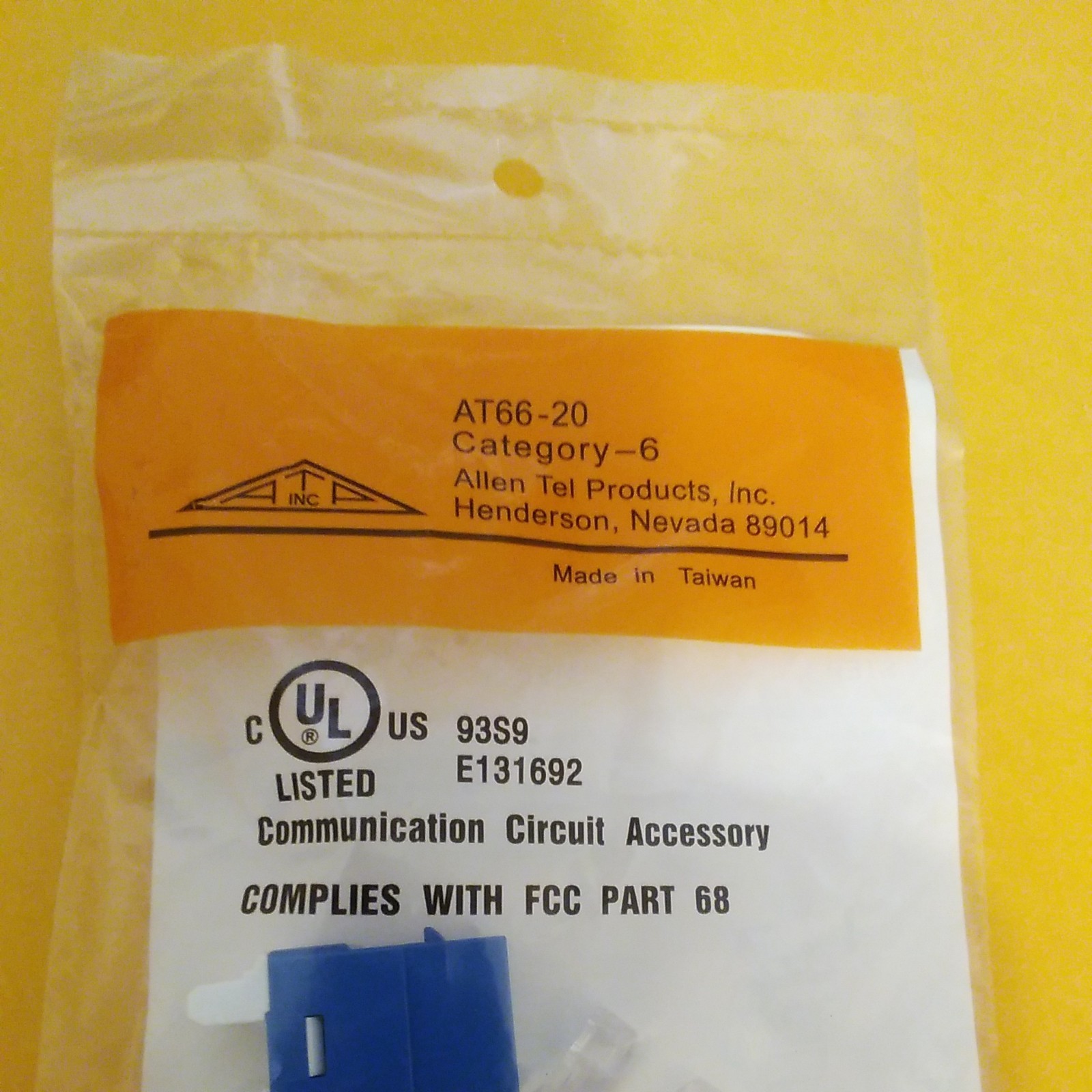 5 pcs ALLEN TEL Cat 6 High Density Jack Module, Blue AT66-20