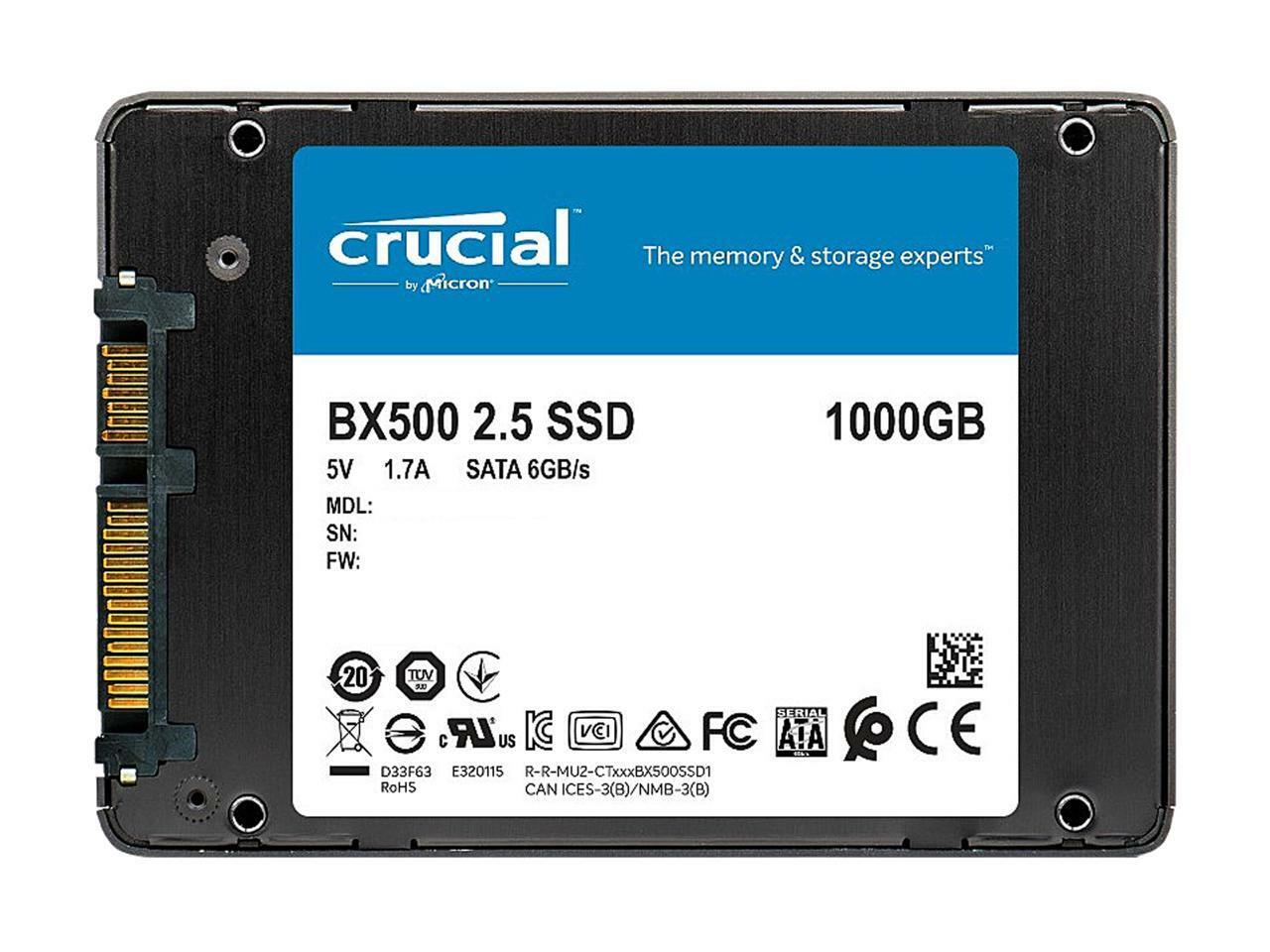 Crucial BX500 1TB 3D NAND SATA 2.5-Inch Internal SSD, CT1000BX500SSD1