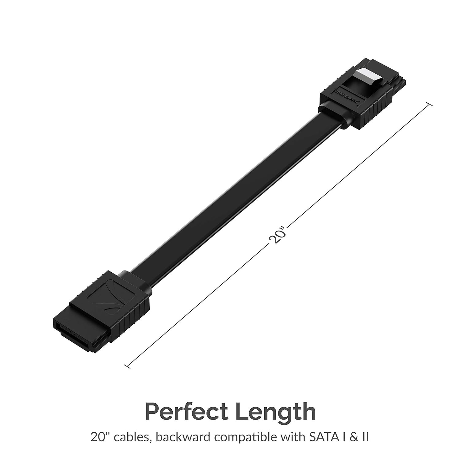 3 Pack SATA III 6 Gbit/s Straight Data Cable with Lock Latch for HDD/SSD/CD/DVD