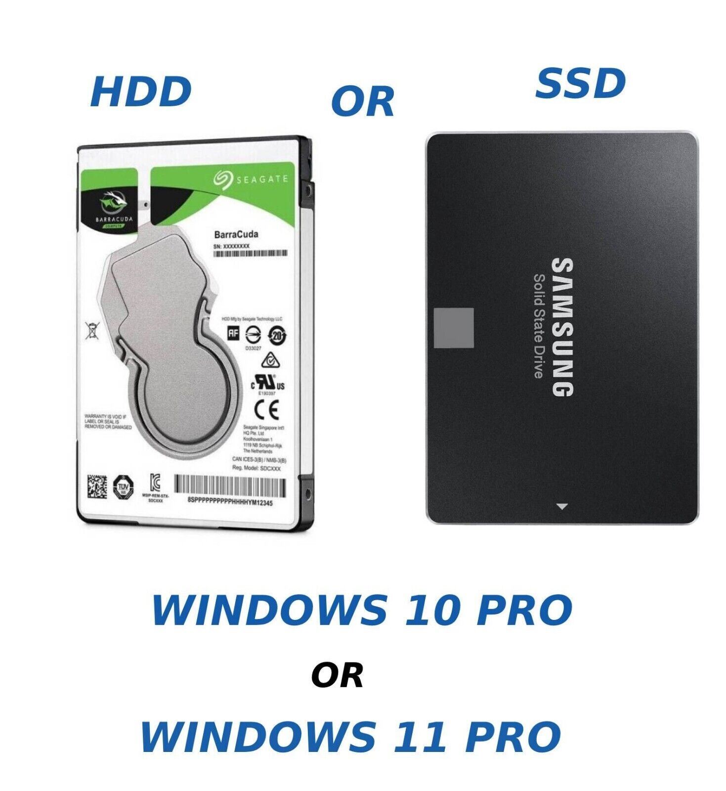 1TB HDD/SSD 2.5″ SATA Hard Drive for Laptop with Win 10/Win 11 Pro Pre-installed