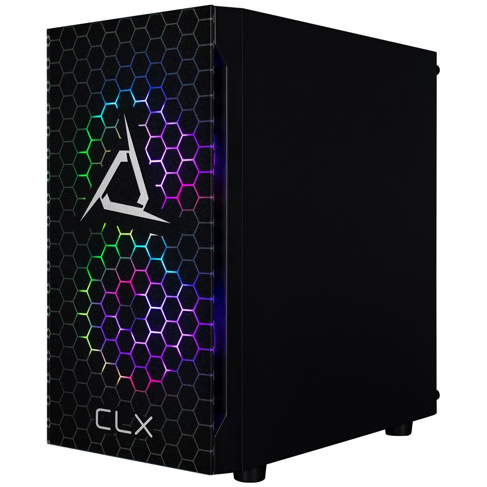 CLX Spear Micro Tower Black, Tempered Glass, Includes 3 RGB Fans, no PSU, MATX