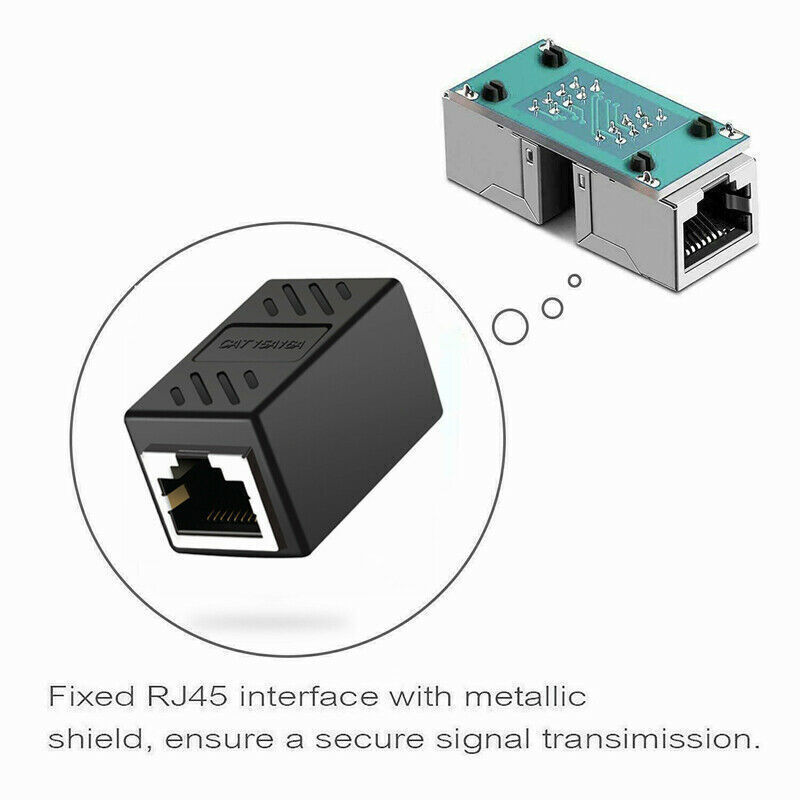 1-10pcs RJ45 Inline Coupler Cat6/Cat5e Ethernet Network Cable Extender Connector