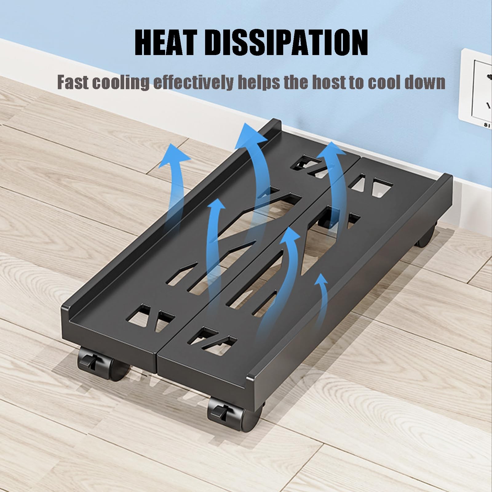 Adjustable Computer Tower Stand, PC Stand Mobile CPU Stand with 4 Rolling Caster