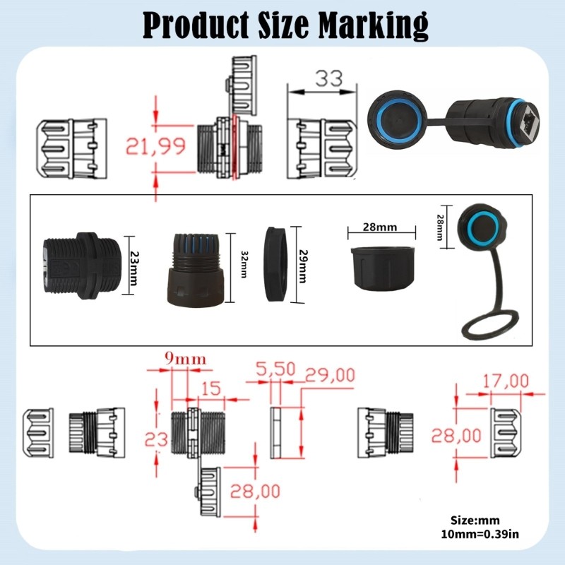 Quick Cat6 250MHz IP68 Level Shielded RJ45 Coupler M23 RJ45 Cat6 Connector