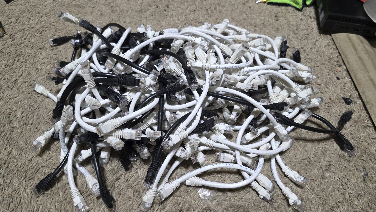 150+ Pack 6” CAT6 Ethernet Patch Cable RJ45 UTP Network Cords Black and white