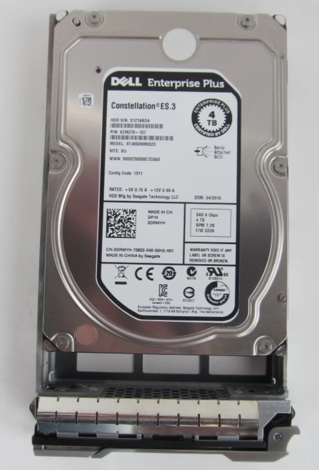 DELL 0DRMYH ST4000NM0023 3.5″ 4TB SAS 7.2K 128MB Storage Hard Drive.
