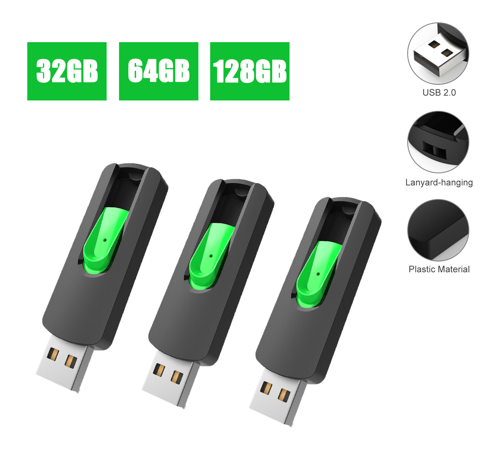 USB 2.0 32GB 64GB 128GB USB Flash Drive Thumb Stick Memory Stick Pen Drive Lot