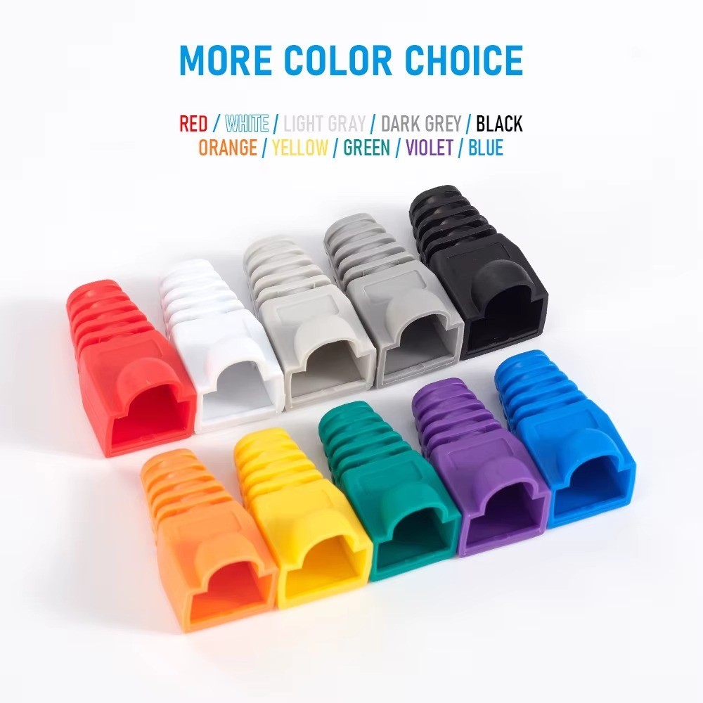 Mixed Color Ethernet Network Cable Strain Relief Boots Cable Conector Plug Cover