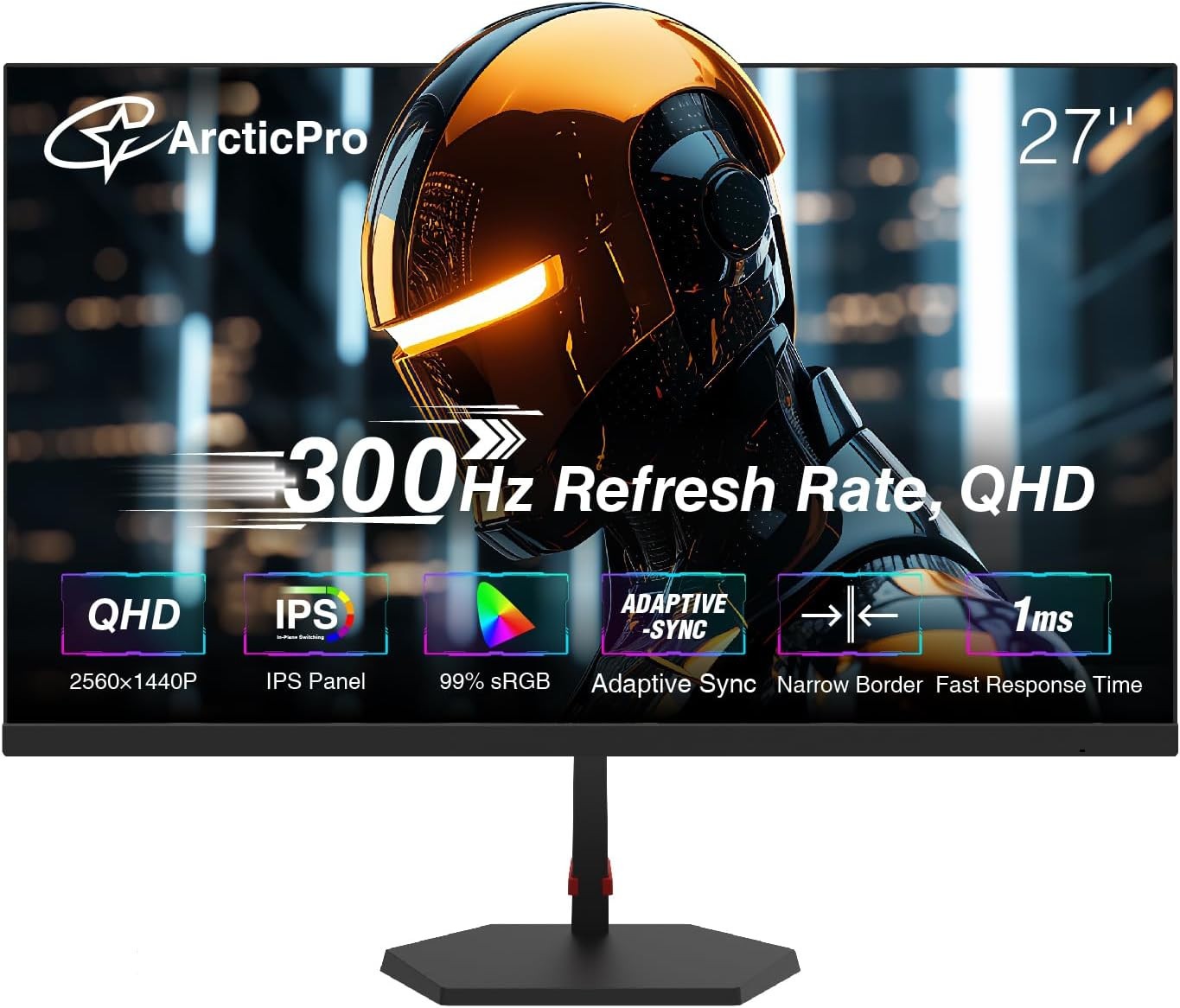 27 Inch QHD 2560 x 1440 300Hz 1ms IPS Black AD27EQ4 ArcticPro Gaming Monitor