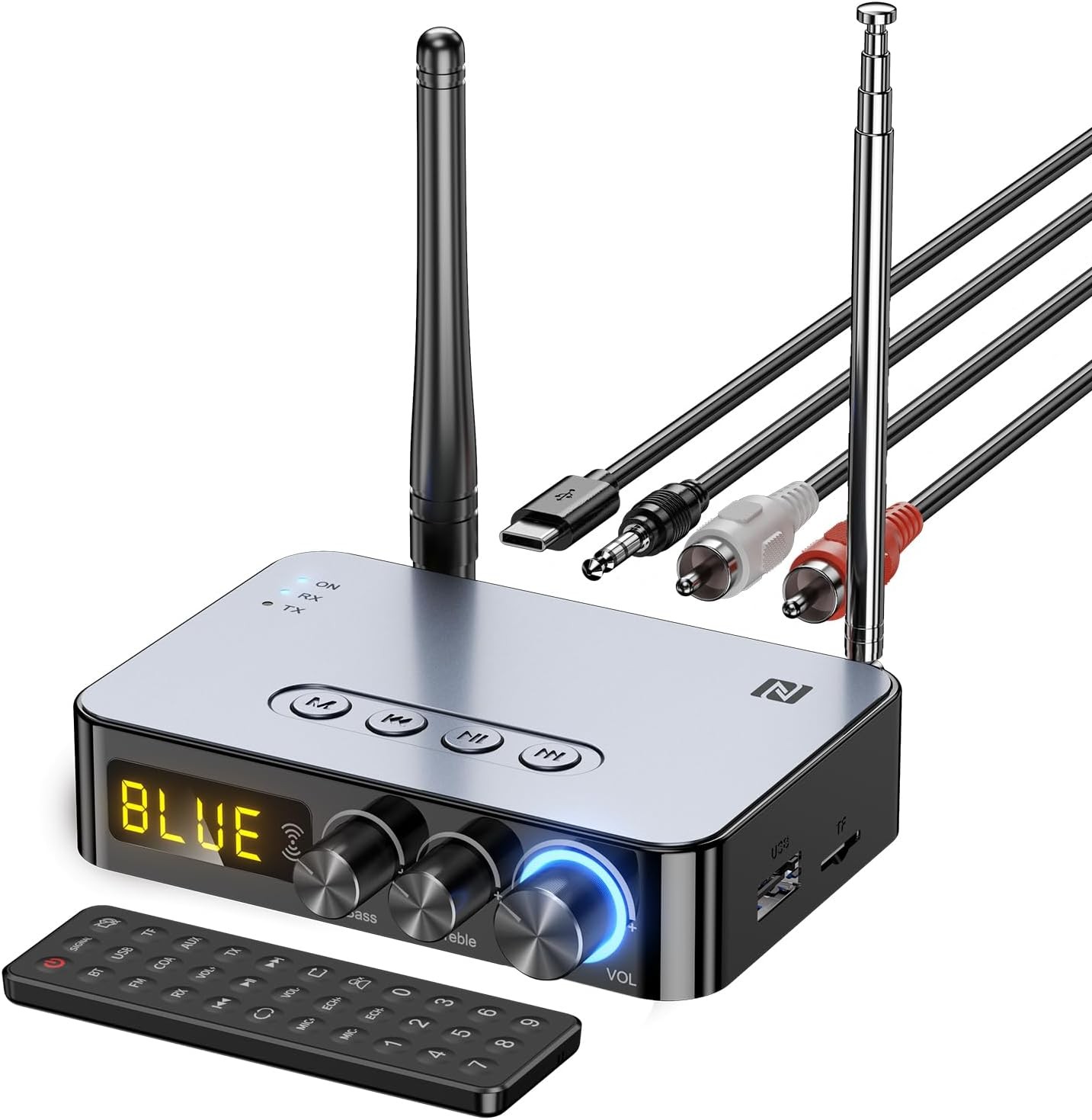 3-in-1 Bluetooth 5.1 Transmitter Receiver Long Range Adapter for TV Home Stereo