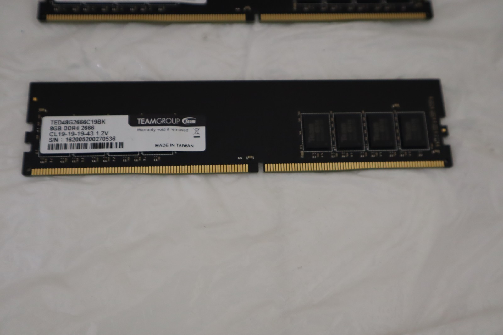 2 x Team Group 8GB Ddr4 2666mts CL19 Memory Module TED48G2666C19BK