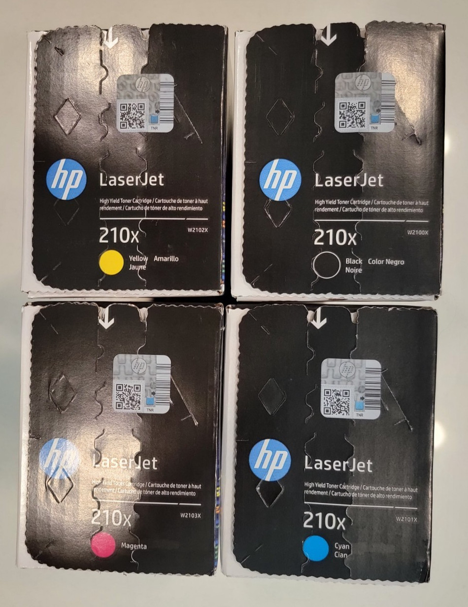Genuine HP 210X Full CMYK High Yield Toner Set NIB W2100X W2101X W2102X W2103X
