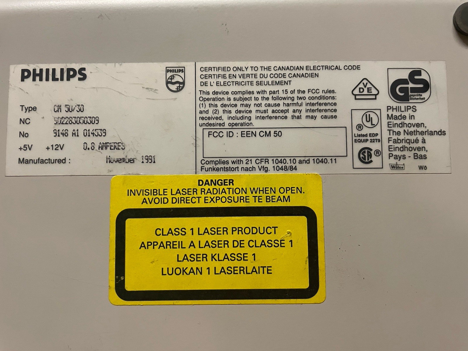 RARE Vintage Philips CM50 CD-ROM Drive KIT – Top Loading – LMSI ISA card