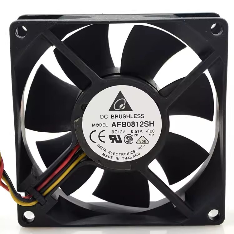 Delta AFB0812SH F00 8025 DC12V 0.51A 8CM 3-Wire Cooling Fan