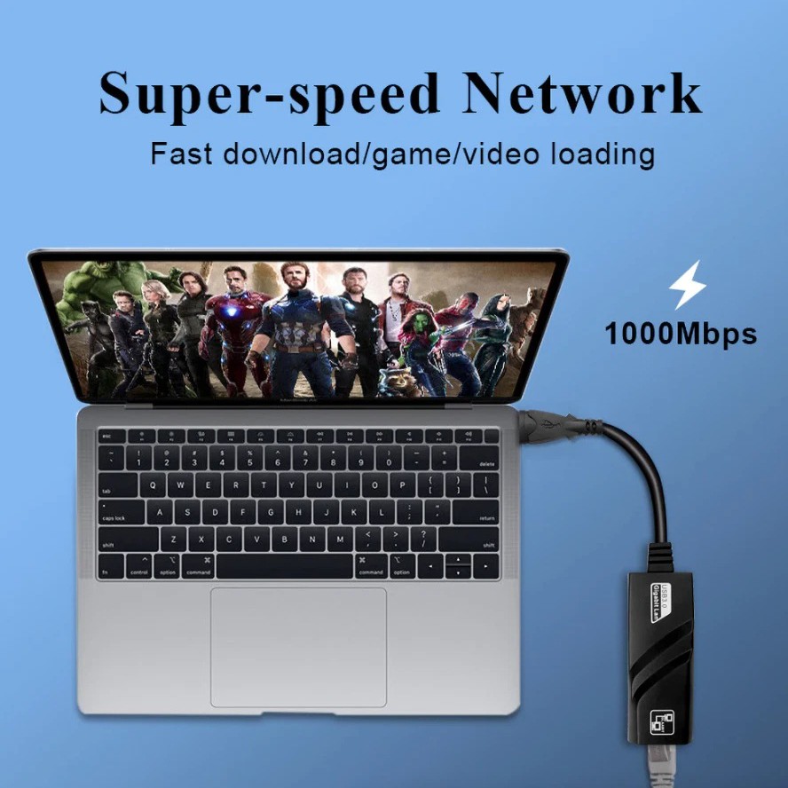 USB 3.0 Gigabit Ethernet LAN RJ45 1000Mbps Network Adapter For Windows PC Mac