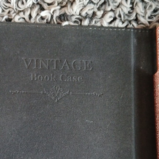 Vintage Book Folding Folio Case Synthetic Leather Rose Gold/Black