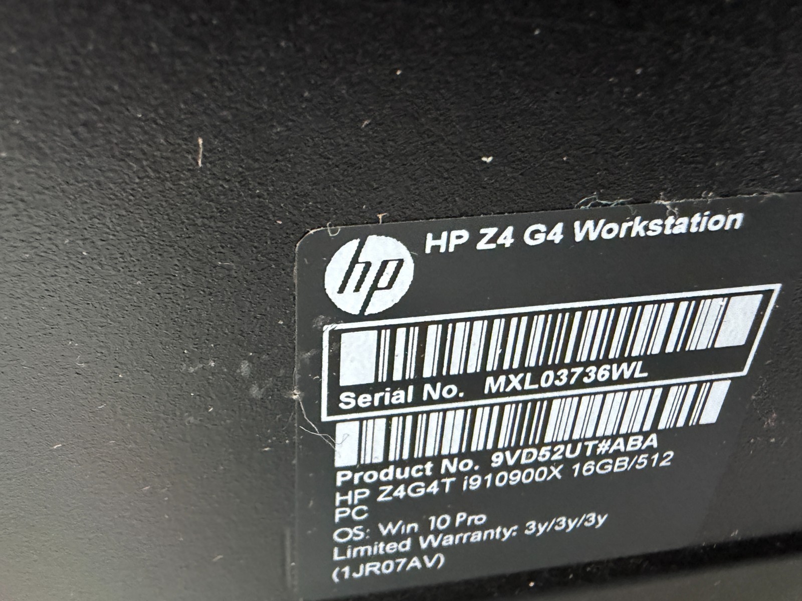 HP Z4 G4 Workstation PC i9-10900X 16GB RAM 500GB SSD Quadro P2200 Win11P
