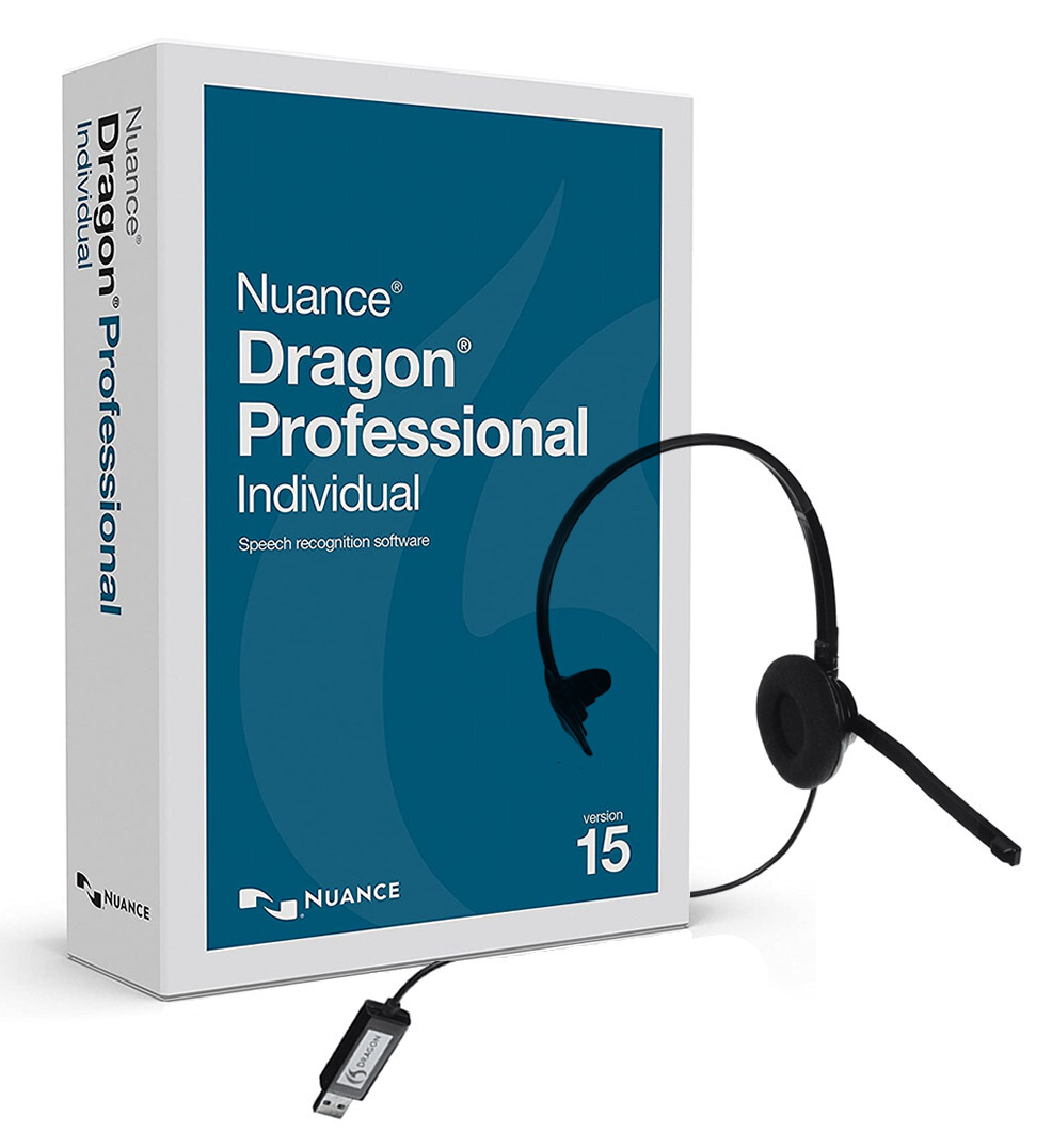 Nuance Dragon Professional Individual 15 – Retail Box w/ Headset, K809A-G00-15.0
