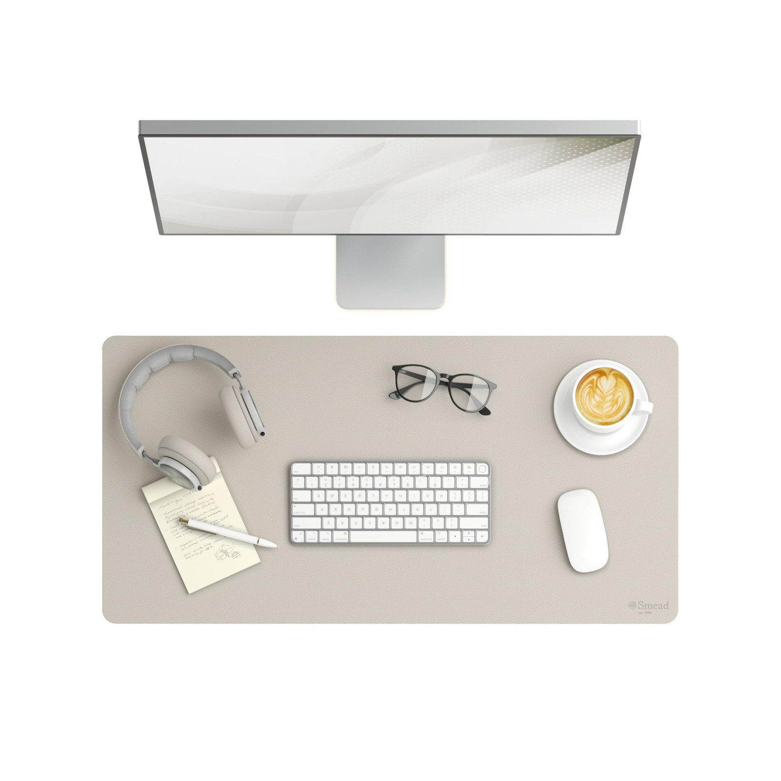 Desk Pad, Vegan Leather Desk Mat with Non-Slip Faux Suede Backing, Perfect De…
