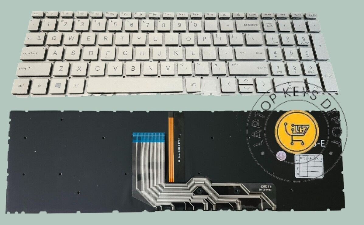HP ENVY x360 15-ed1000 15-ed0000 15m-ed0000 15m-ed1000 Backlit Keyboard Silver