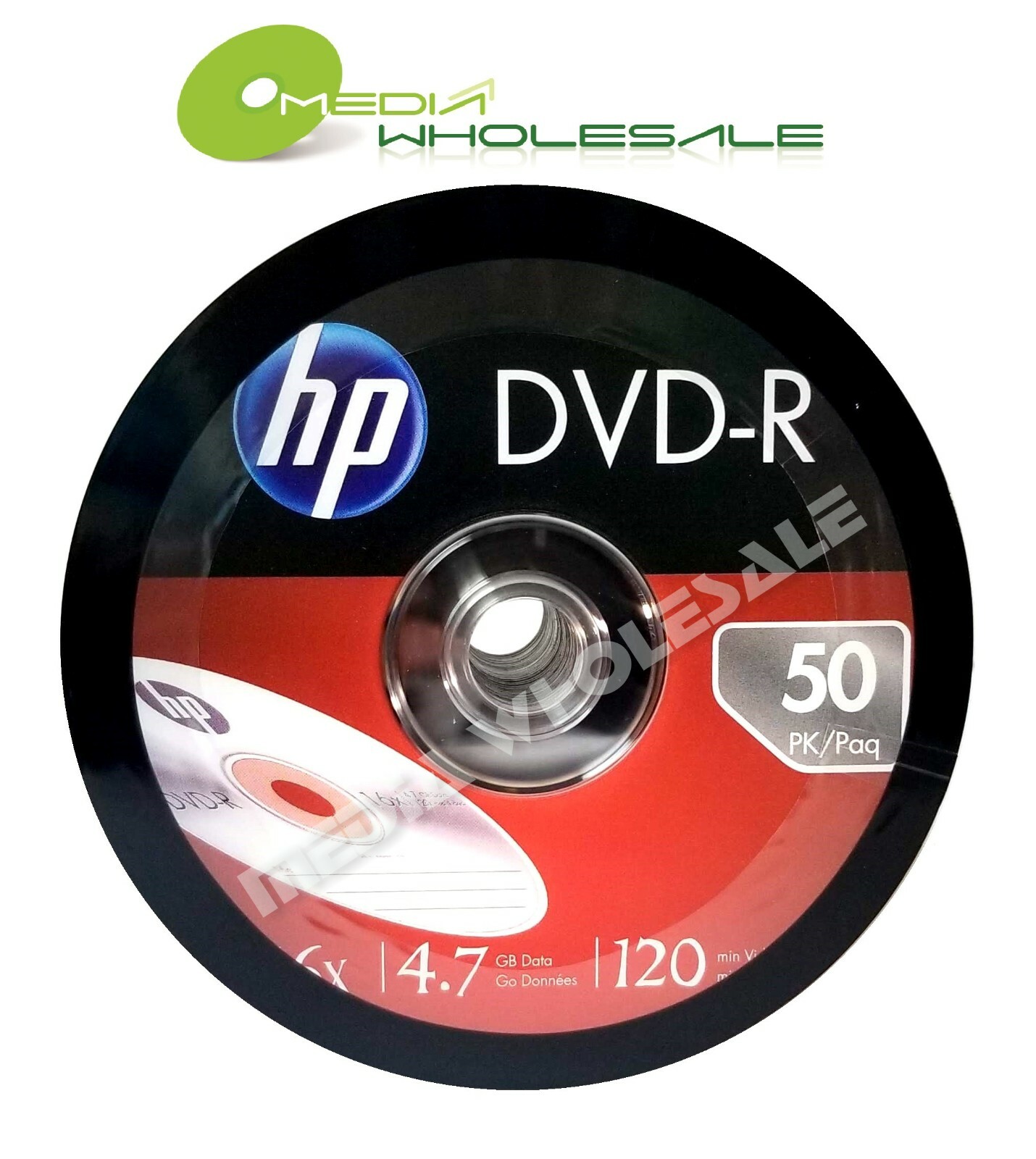 100 HP Blank 16X DVD-R Logo Branded 4.7GB Disc +100 PREMIUM White Paper Sleeves