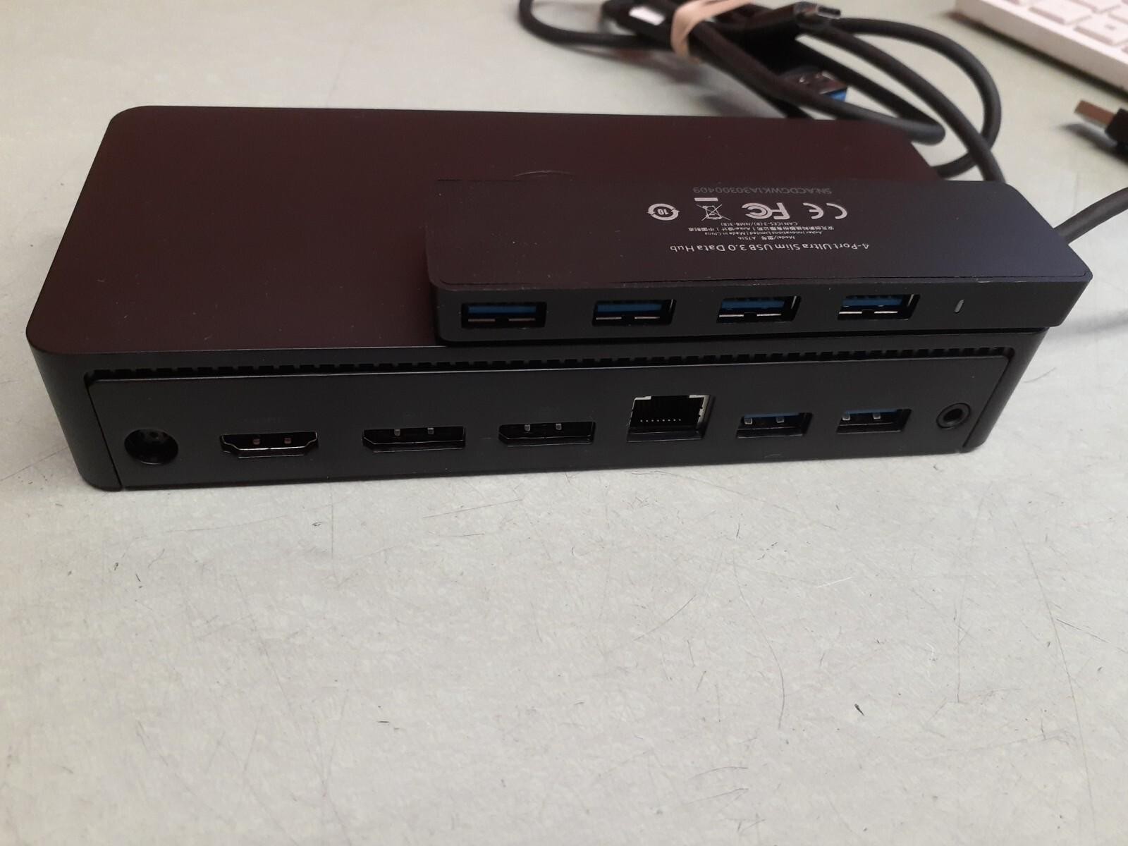 Dell D6000 Universal Docking Station M4TJG + A7516 4-Port Hub + 130W Adapter