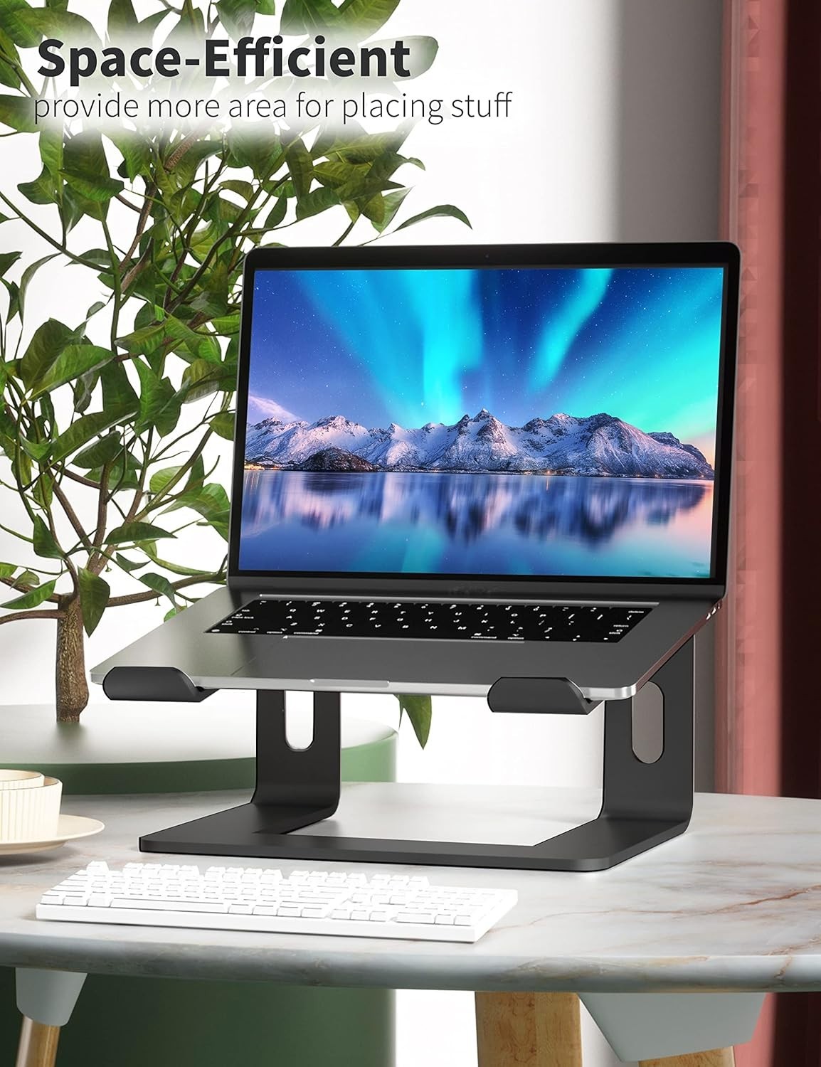 Ergonomic Laptop Stand – Aluminum Riser for Optimal Comfort & Airflow (10-15.6″)