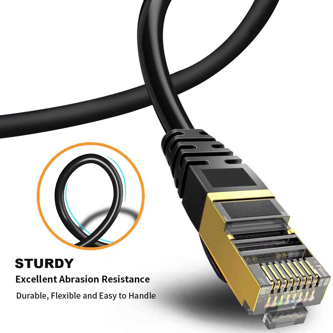 2pack 3ft – 15ft Cat8 RJ45 Ethernet Patch Network LAN Shielded Fastest 40G Cable