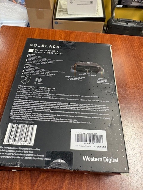 Western Digital WD_BLACK P40 Game Drive 1TB External Portable SSD USB-C 2000MB/s