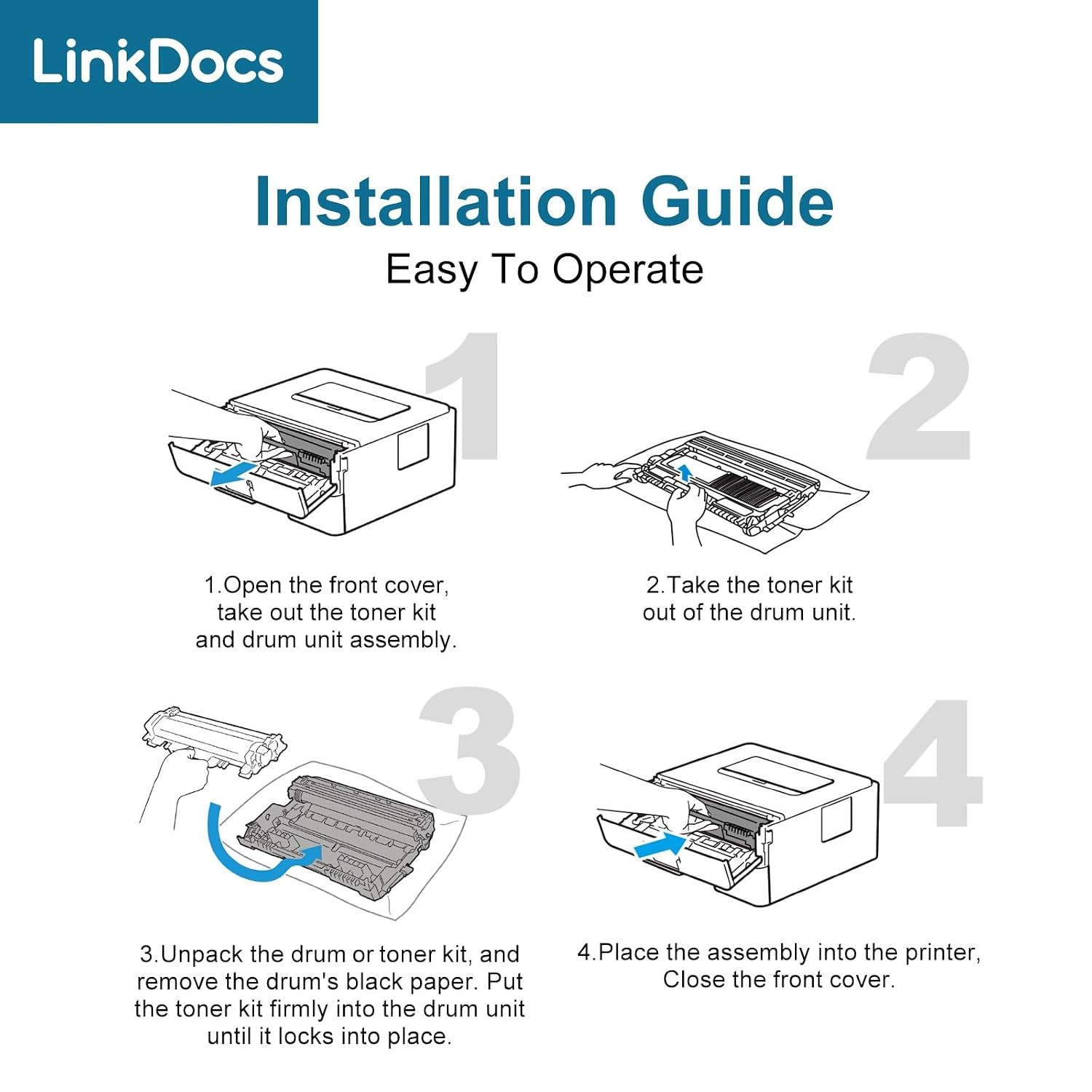 LinkDocs DR830 Drum Replacement for Brother DR830 DR-830 Drum Unit Used with Bro