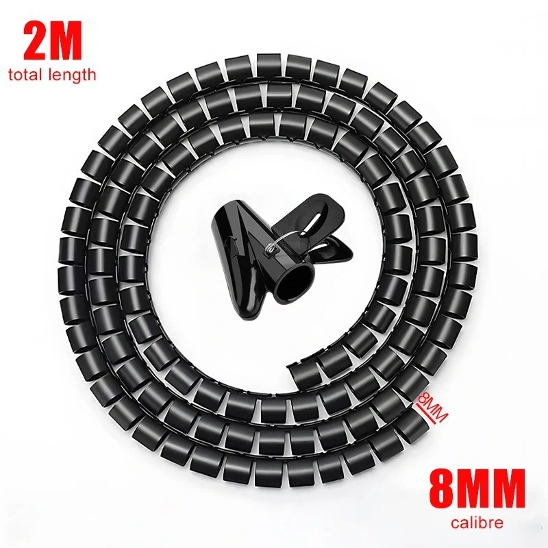 2M Flexible Cable Wire Protector Organizer Pipe Office Cord Sleeve