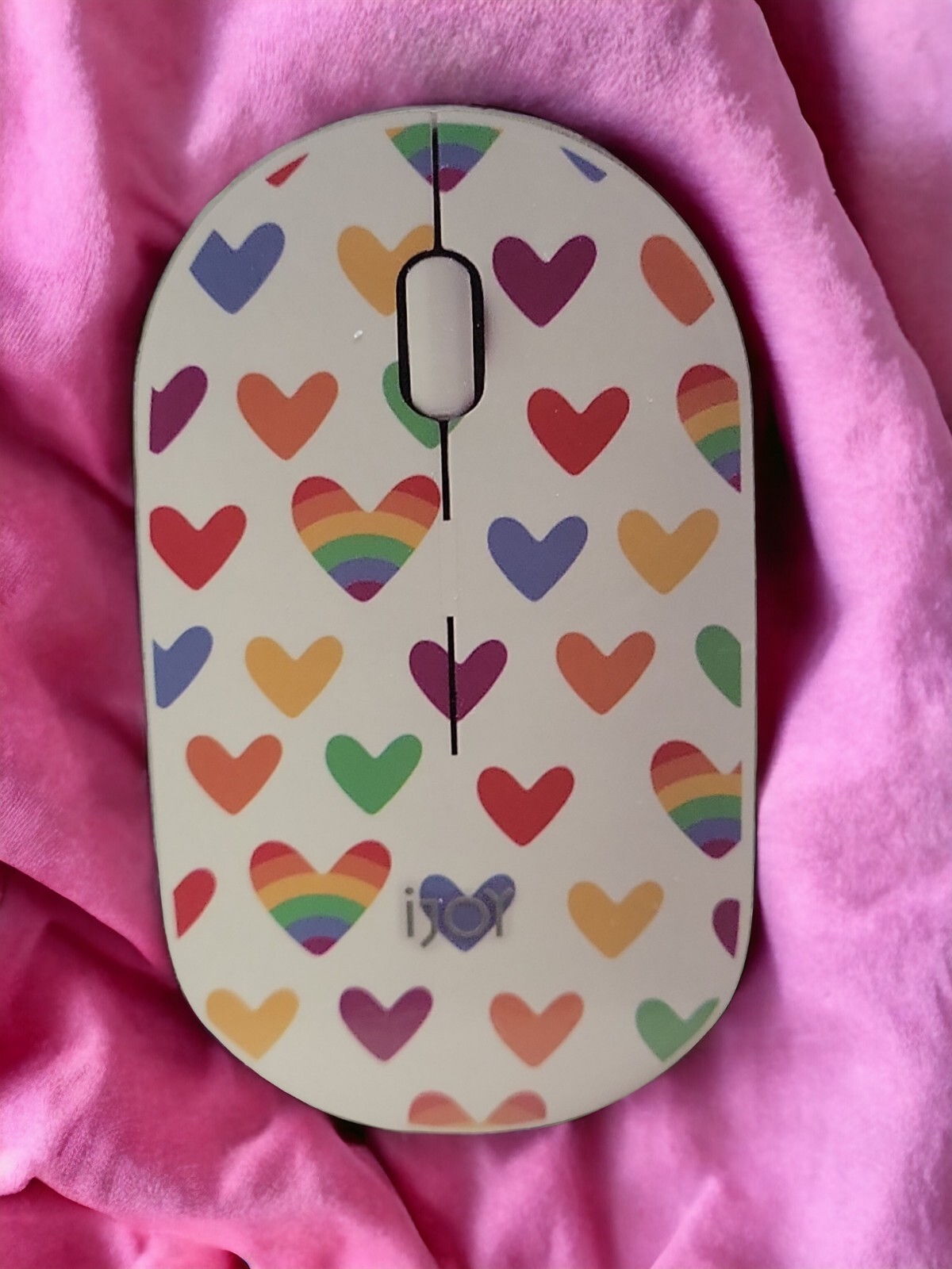 IJOY CLICK WIRELESS BLUETOOTH MOUSE , HEART PATTERNED W/ BONUS GIFT BAG