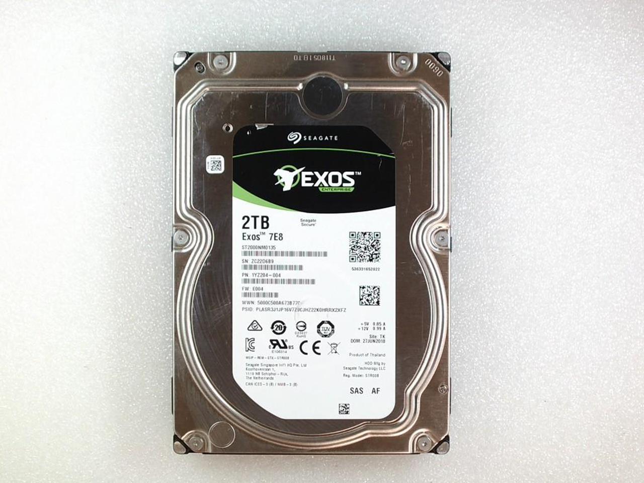 SEAGATE EXOS ENTERPRISE 7E8 ST2000NM0135 2TB 3.5 SAS HDD, GRADE A
