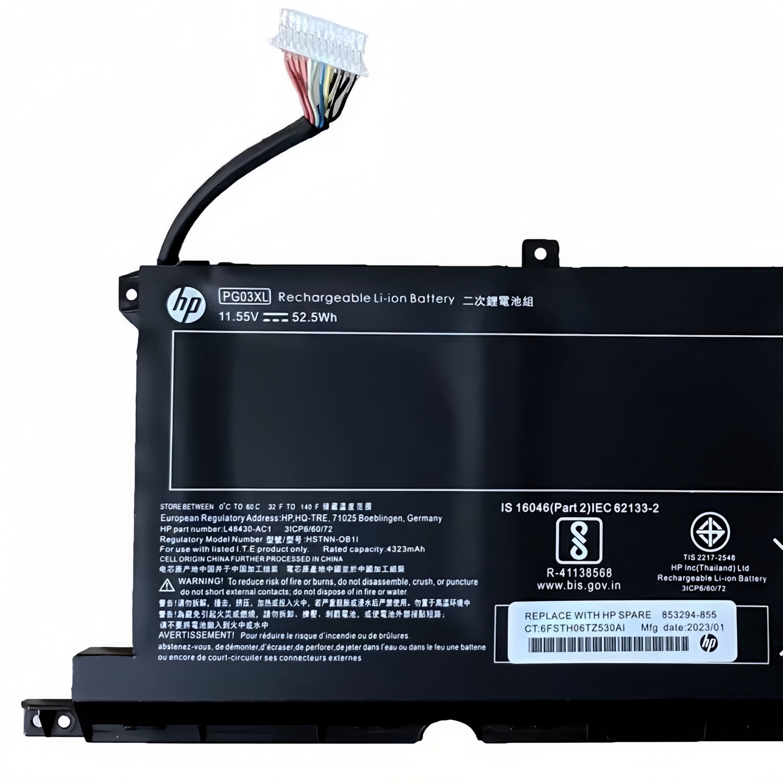 Genuine 52.5Wh PG03XL Battery For HP Pavilion Gaming 15-DK HSTNN-OB1I L48430-AC1