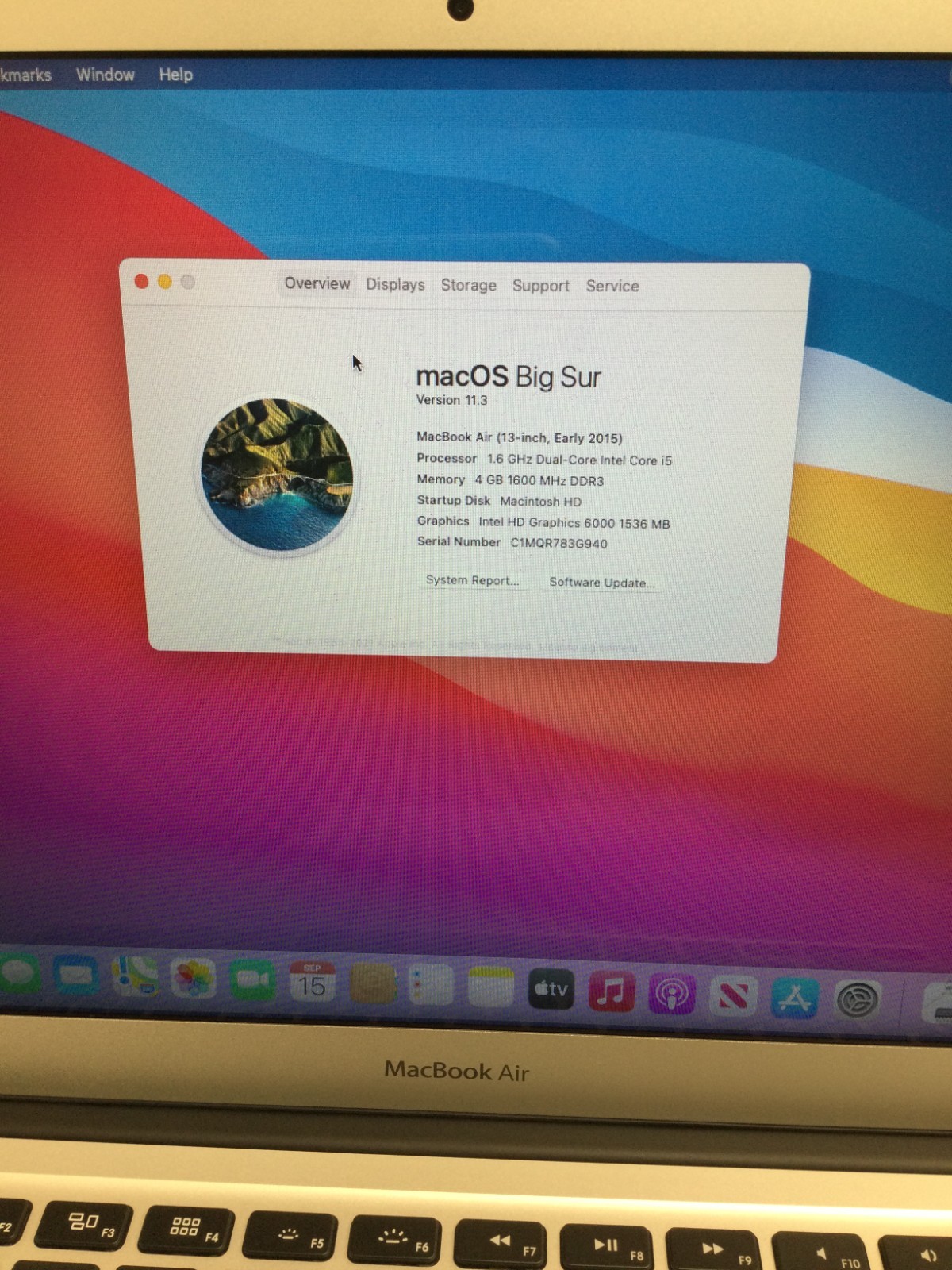 Apple MacBook Air 13.inch (128 GB SSD, Intel Core i5 5th. Gen., 1.6GHz, 4 GB RAM