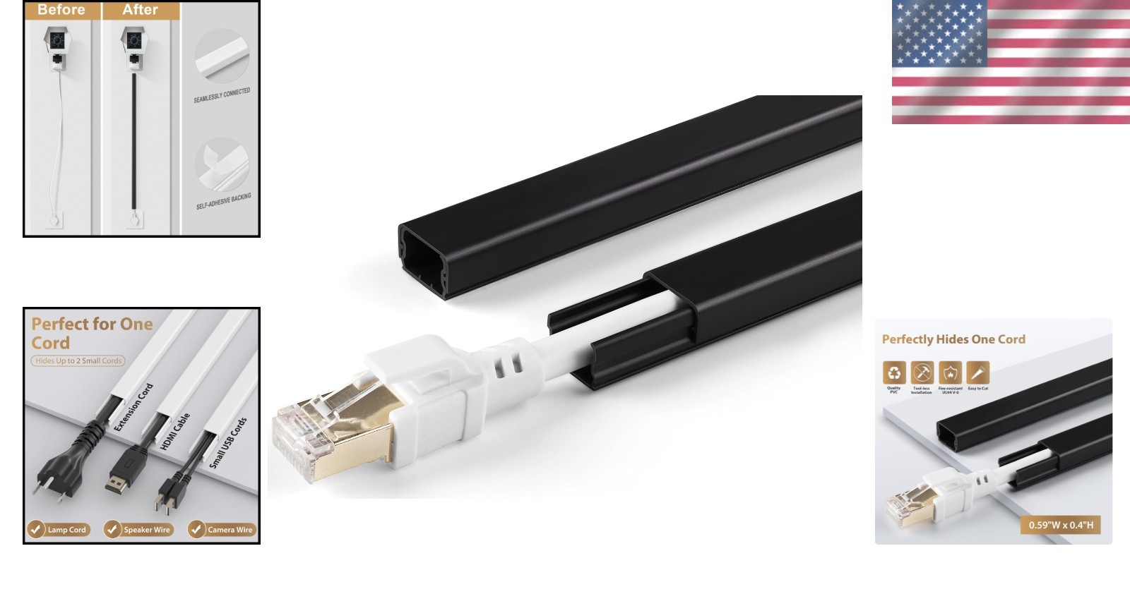 PVC Cord Hider, 102in – Simplify Your Cable Management Effortlessly