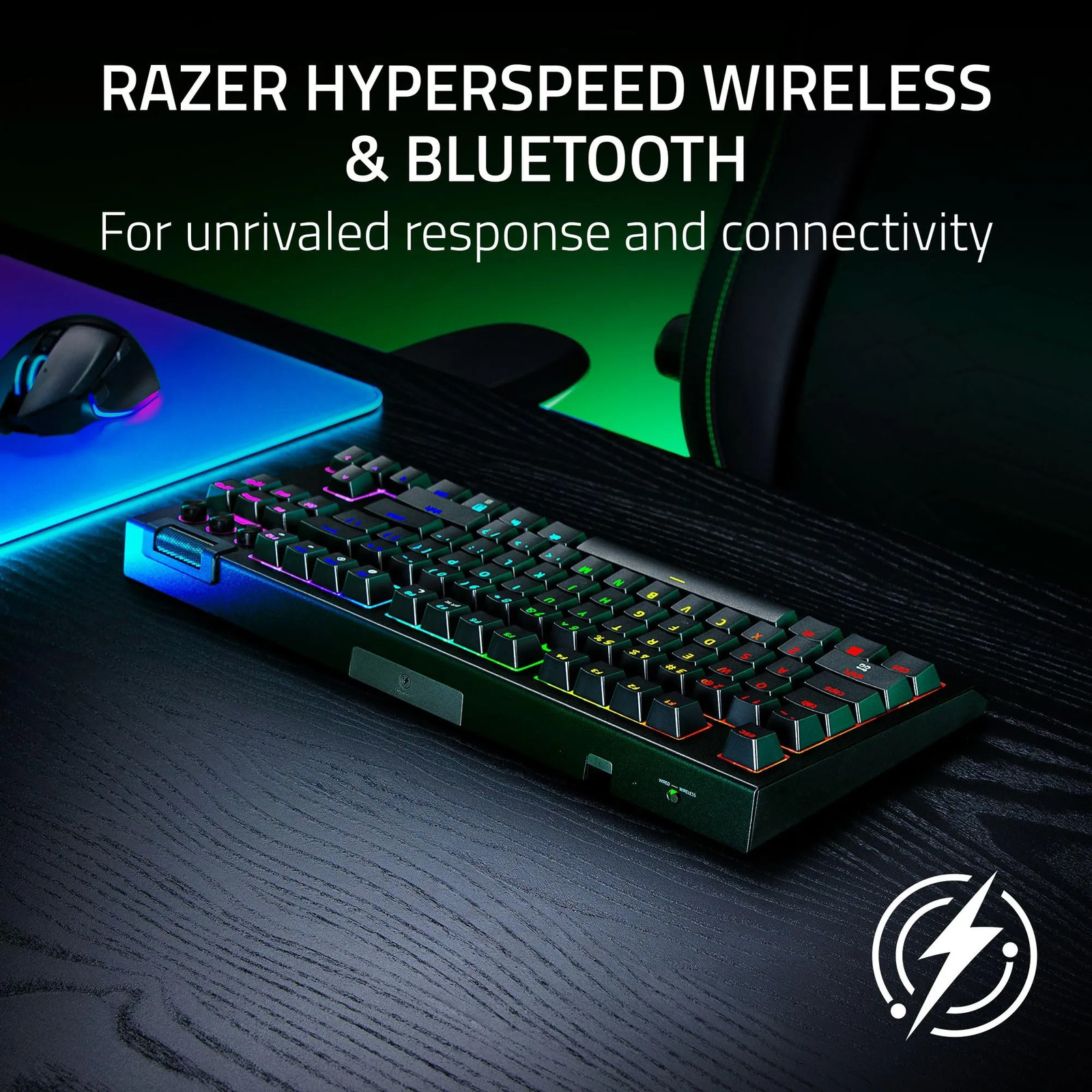 Razer BlackWidow V4 TKL RZ03-05480200-R3U1 HyperSpeed Wireless Gaming Keyboard