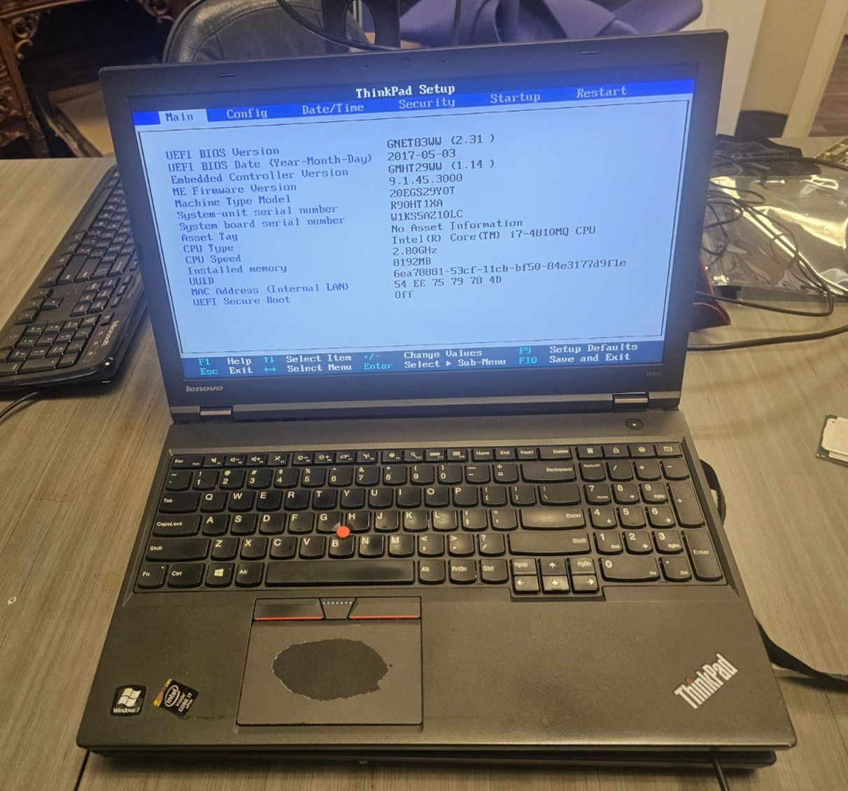 Lot of 2 Lenovo Thinkpad W541 Laptop i7-4810MQ 8GB No HDD/Batt/Adapter 2GB Card