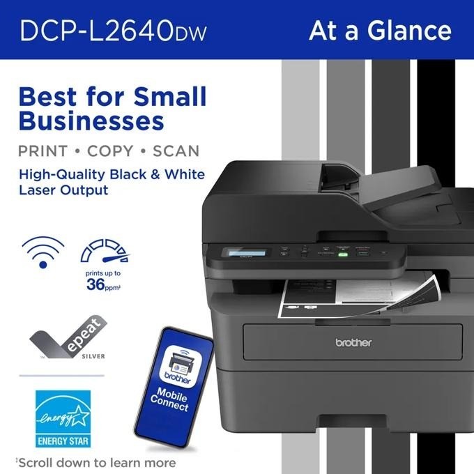 Brother DCP-L2640DW Wireless Monochrome Laser Printer Scanner Copier FREE SHIP