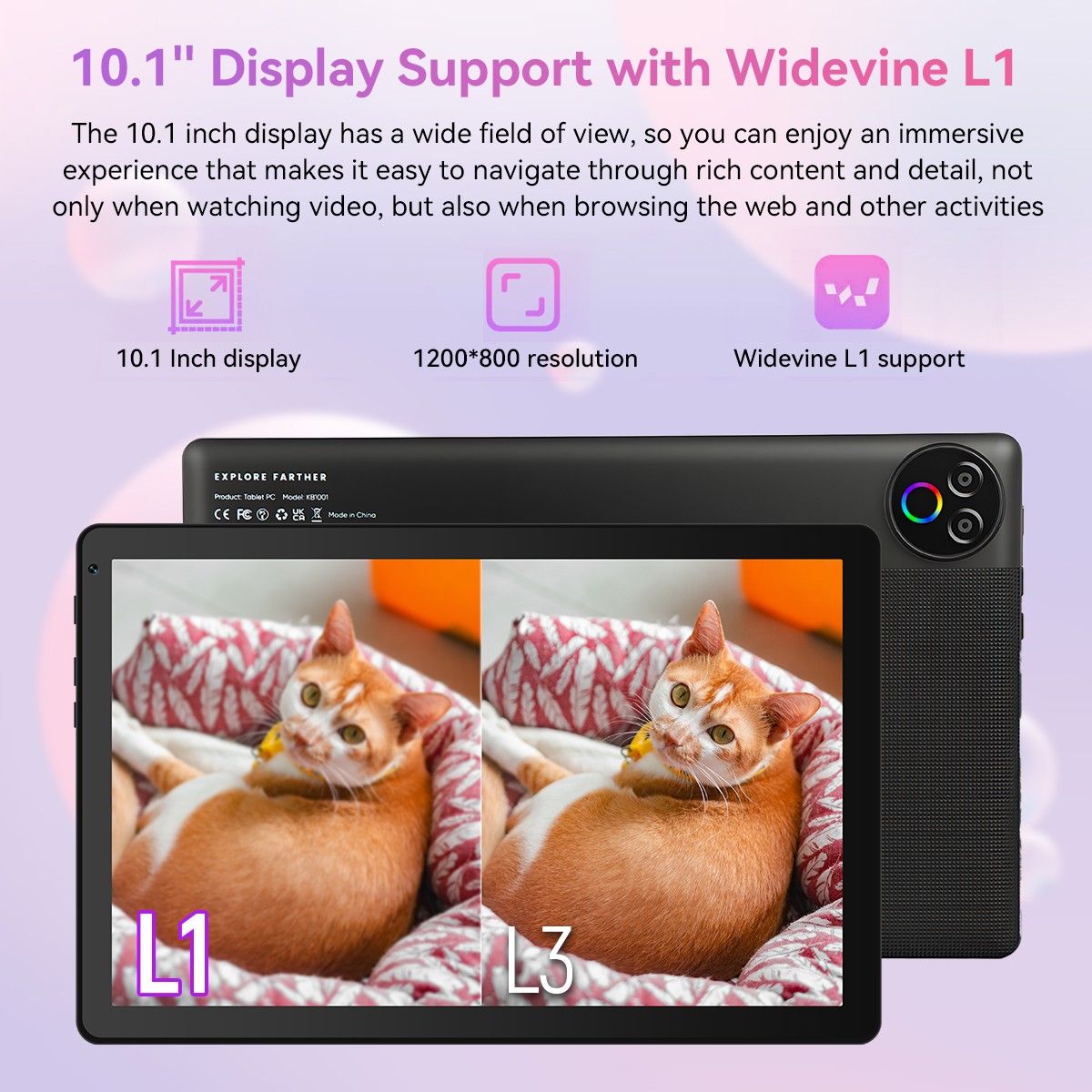 AEEZO Android 10inch Tablet With Google Play GMS 64GB Five Core A333 Widevine L1