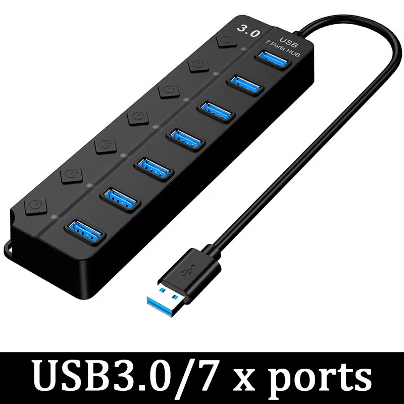 USB 3.0 Power Adapter 4/7 Port Multi USB Splitter Hub USB Hub 2.0 USB Multiple E