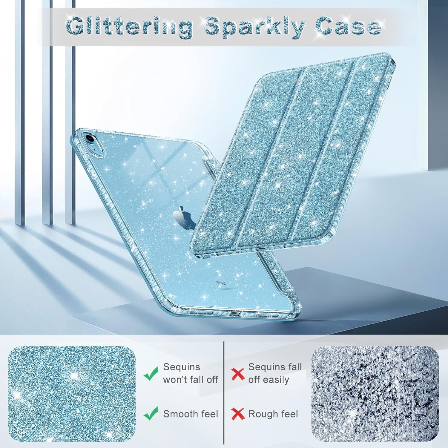 Case for iPad 10th Gen (2022) 10.9 inch Shockproof Cover with Shiny Clear Cover