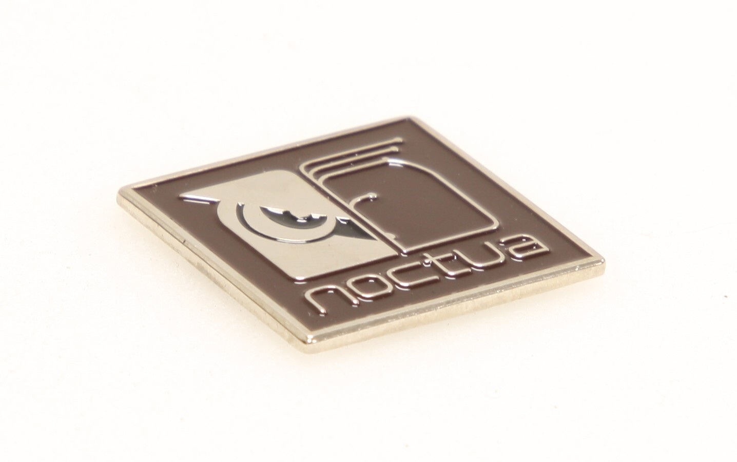 (Lot of 2) NOCTUA 1″ Square Metal Self Adhesive Sticker Case OWL Emblem Badge.