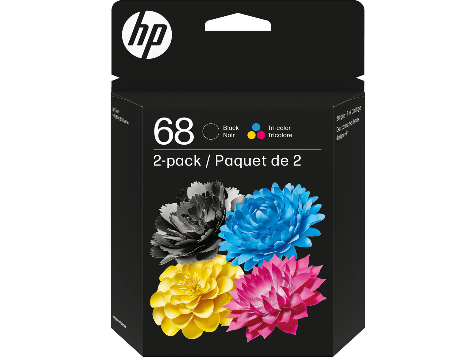 HP 68 2-Pack Black/Tri-color Original Ink Cartridge Combo, 6L6S2TN