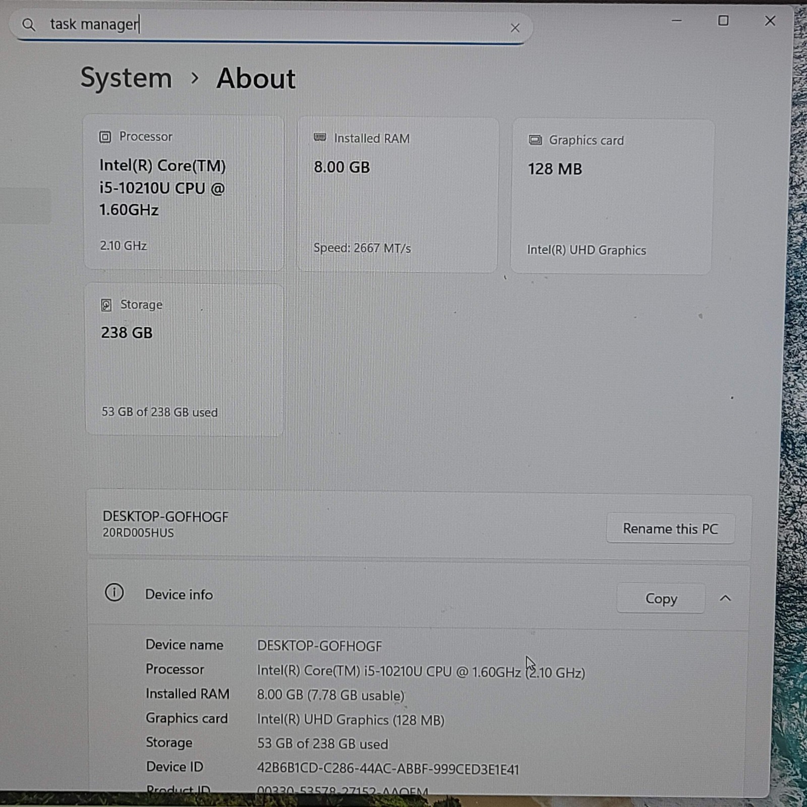Lenovo ThinkPad E15 Gen 2 GOFHOGF 15.6″ i5-10210U 1.6GHz 8GB RAM 256GB SSD
