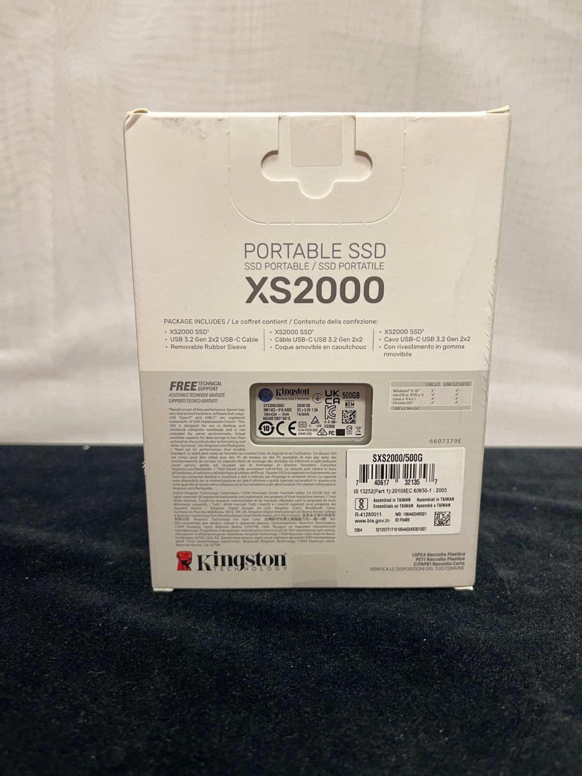Kingston XS2000 Read/Write 500GB Storage Pocket-Sized External Portable SSD