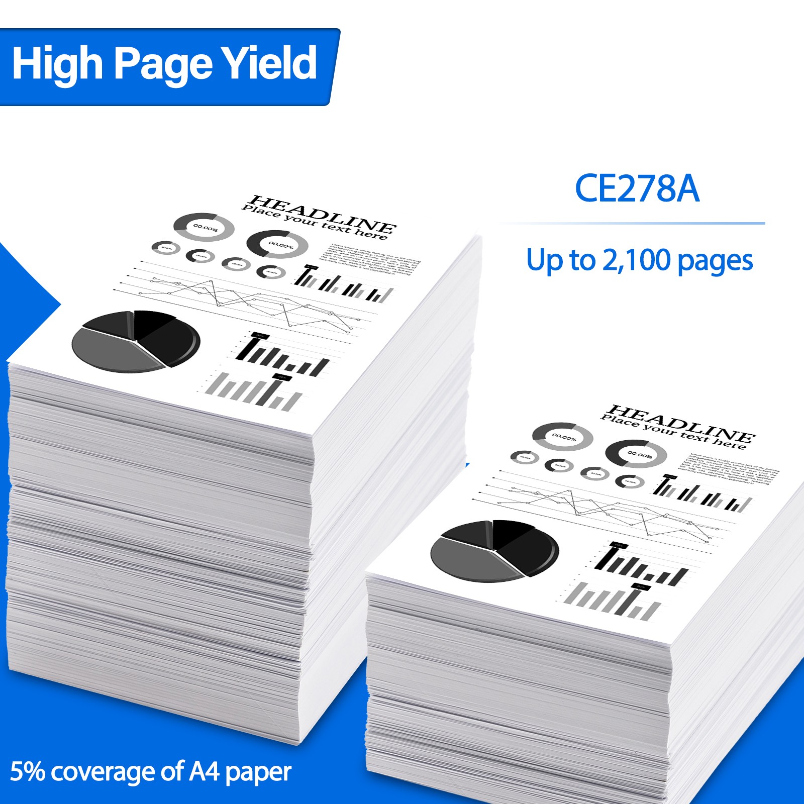 2PK High Yield 78A CE278A Toner Cartridge For HP LaserJet P1606 P1606dn M1536